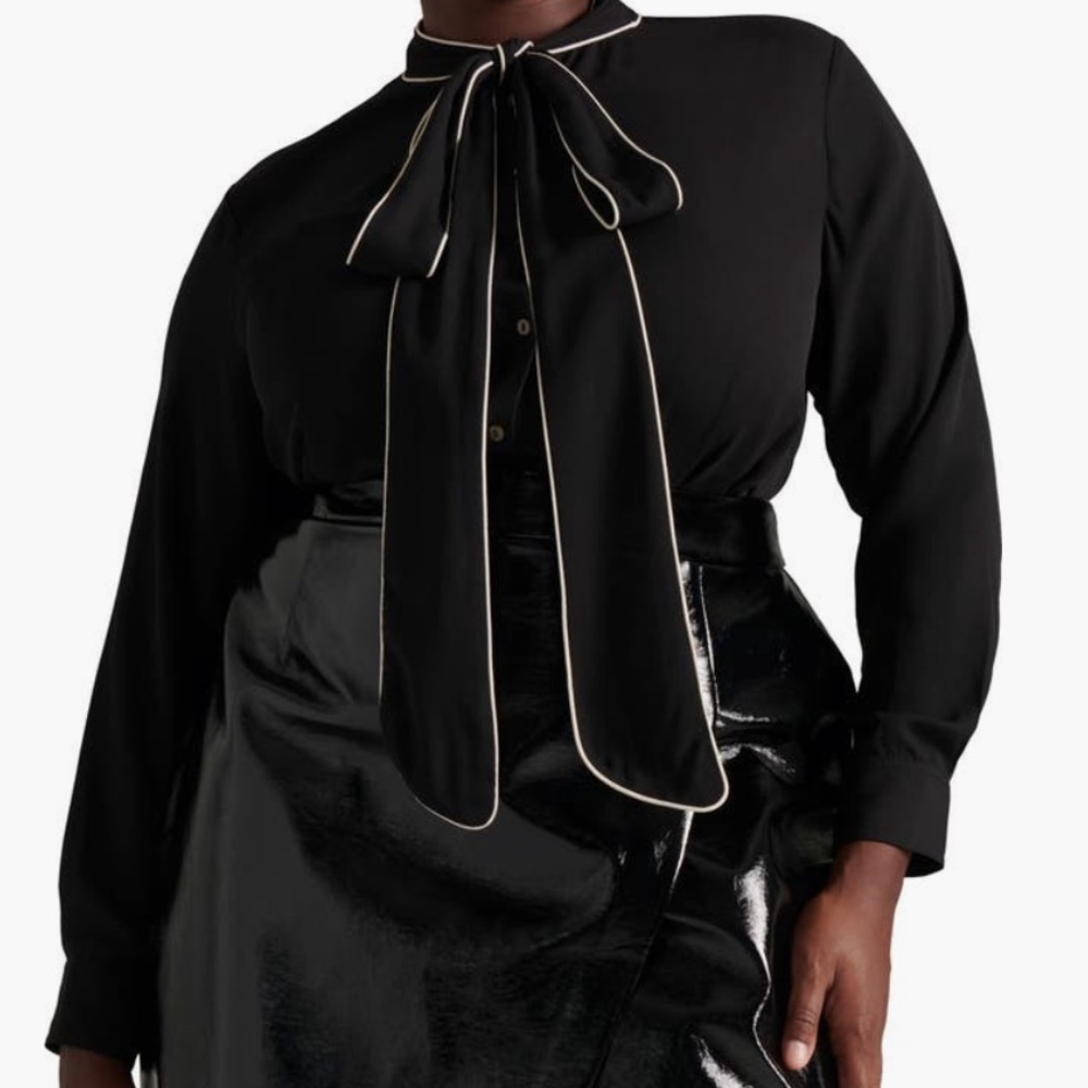 NWT Pari Passu Pauline Bow Tie Blouse D18